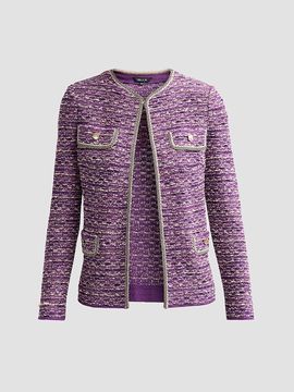 Misook Women's Eyelash Ribbon Knit Jacket
