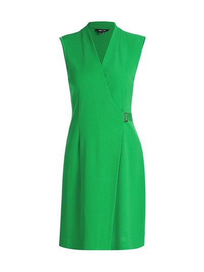Misook Women's Faux-Wrap Sheath Minidress
