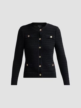 Misook Women's Heritage Button-Front Ottoman Knit Jacket