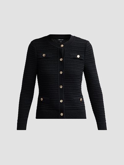 Misook Women's Heritage Button-Front Ottoman Knit Jacket