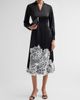 Misook Women's Lace-Appliqué Crepe De Chine Midi Dress - 2