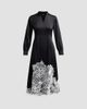 Misook Women's Lace-Appliqué Crepe De Chine Midi Dress - 6