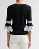 Misook Women's Lace Appliqué Soft Knit Top - 3