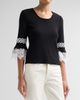Misook Women's Lace Appliqué Soft Knit Top - 4