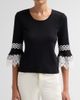 Misook Women's Lace Appliqué Soft Knit Top - 5