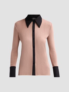 Misook Women's Mixed Media Soft Knit Shirt