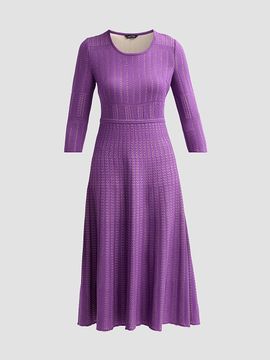 Misook Women's Multi-Stitch Soft Knit Midi Dress