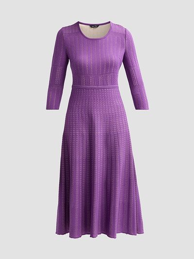 Misook Women's Multi-Stitch Soft Knit Midi Dress