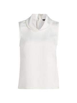Misook Women's Pearlescence Crepe Cowlneck Blouse