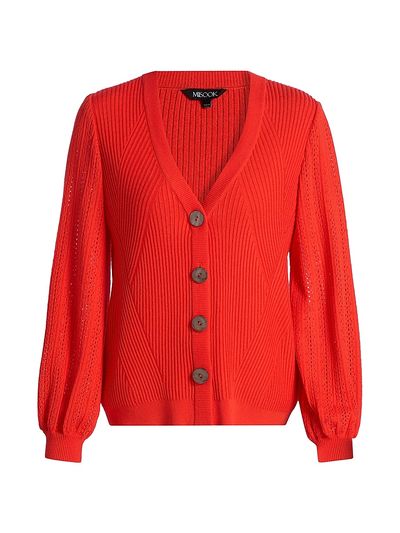 Misook Women's Pointelle-Knit Cardigan
