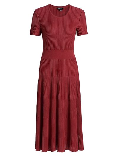 Misook Women's Rib-Knit Fit & Flare Midi-Dress