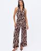 Miss Circle Miss Circle Ashlyn Abstract Zebra Print Belted Halter Jumpsuit - 3