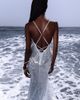 Miss Circle Miss Circle Cameron Sequin Scoop Neck Mermaid Maxi Dress in White, Women's at Urban Outfitters - 1