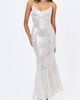 Miss Circle Miss Circle Cameron Sequin Scoop Neck Mermaid Maxi Dress in White, Women's at Urban Outfitters - 2