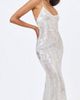 Miss Circle Miss Circle Cameron Sequin Scoop Neck Mermaid Maxi Dress in White, Women's at Urban Outfitters - 3