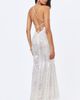 Miss Circle Miss Circle Cameron White Sequin Scoop Neck Mermaid Maxi Dress  - 1