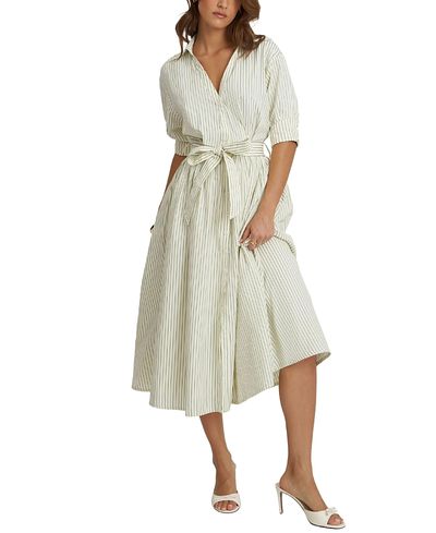 Miss Circle Miss Circle Danica Poplin Striped Shirt Midi Dress