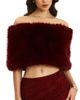 Miss Circle Miss Circle Darla Faux Fur Off-Shoulder Cropped Top - 1
