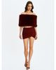 Miss Circle Miss Circle Darla Faux Fur Off-Shoulder Cropped Top - 3