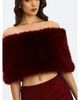 Miss Circle Miss Circle Darla Faux Fur Off-Shoulder Cropped Top - 4