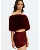 Miss Circle Miss Circle Darla Faux Fur Off-Shoulder Cropped Top - 6