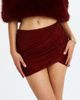 Miss Circle Miss Circle Darleen Rhinestone Mesh Low Waist Skirt in Burgundy, Women's at Urban Outfitters - 1