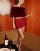 Miss Circle Miss Circle Darleen Rhinestone Mesh Low Waist Skirt in Burgundy, Women's at Urban Outfitters - 2