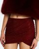 Miss Circle Miss Circle Darleen Rhinestone Mesh Low Waist Skirt in Burgundy, Women's at Urban Outfitters - 3