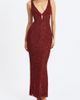 Miss Circle Miss Circle Elora Sequin Beaded Keyhole Maxi Dress in Red, Women's at Urban Outfitters - 1