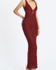 Miss Circle Miss Circle Elora Sequin Beaded Keyhole Maxi Dress in Red, Women's at Urban Outfitters - 3