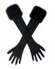 Miss Circle Miss Circle Eve Faux Fur-Trimmed Mesh Opera-length Gloves - 1