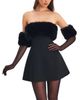 Miss Circle Miss Circle Eve Faux Fur-Trimmed Mesh Opera-length Gloves - 2