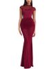 Miss Circle Miss Circle Fabienne Mesh Cap Sleeve Mermaid Gown - 1