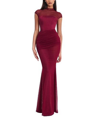 Miss Circle Miss Circle Fabienne Mesh Cap Sleeve Mermaid Gown
