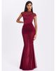 Miss Circle Miss Circle Fabienne Mesh Cap Sleeve Mermaid Gown - 2