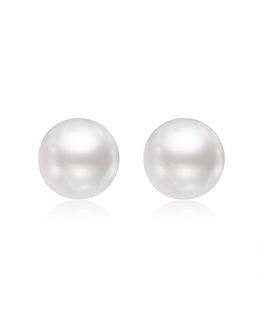 Miss Circle Miss Circle Freshwater Pearl White Gold Vermeil Studs