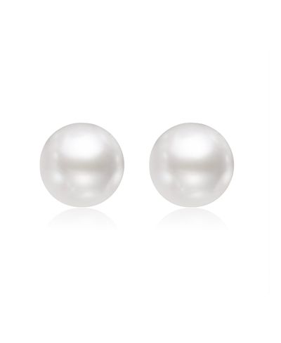 Miss Circle Miss Circle Freshwater Pearl White Gold Vermeil Studs