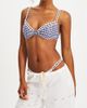 Miss Circle Miss Circle Geneva Gingham Lace Decoration Bikini Top in Blue, Women's at Urban Outfitters - 3