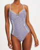 Miss Circle Miss Circle Gigi Gingham Lace Strap Backless Swimsuit in Blue, Women's at Urban Outfitters - 1
