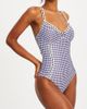 Miss Circle Miss Circle Gigi Gingham Lace Strap Backless Swimsuit in Blue, Women's at Urban Outfitters - 4