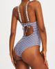 Miss Circle Miss Circle Gigi Gingham Lace Strap Backless Swimsuit in Blue, Women's at Urban Outfitters - 5