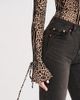 Miss Circle Miss Circle Ibera Animal Print Burnout Velvet Bodysuit in Brass, Women's at Urban Outfitters - 3