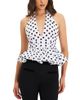 Miss Circle Miss Circle Ilene Polka Dot Bubble Hem Halter Top - 1