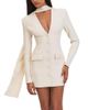 Miss Circle Miss Circle Jeannie Cream Blazer Mini Dress with Scarf - 1