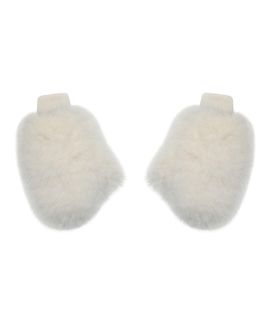 Miss Circle Miss Circle Katia White Faux Fur Mittens