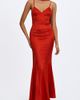 Miss Circle Miss Circle Kelsey Croc-Embossed Maxi Dress with Scarf in Scarlet, Women's at Urban Outfitters - 1