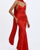 Miss Circle Miss Circle Kelsey Croc-Embossed Maxi Dress with Scarf in Scarlet, Women's at Urban Outfitters - 3