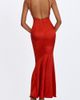 Miss Circle Miss Circle Kelsey Croc-Embossed Maxi Dress with Scarf in Scarlet, Women's at Urban Outfitters - 5