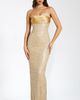 Miss Circle Miss Circle Lainey Pearl Beaded Satin Sequin Strapless Maxi Gown - 1