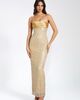 Miss Circle Miss Circle Lainey Pearl Beaded Satin Sequin Strapless Maxi Gown - 3